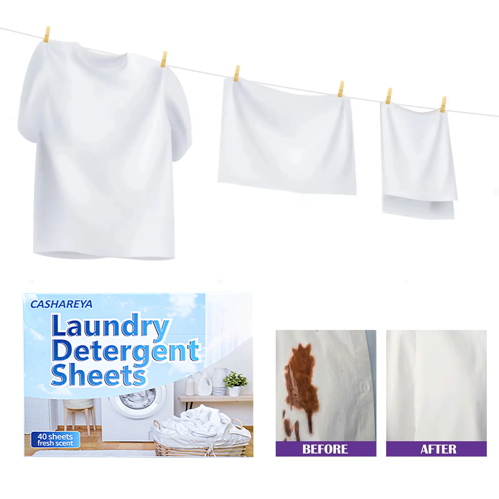 Laundry Tablets Powerful Decontamination Long-lasting Fragrance Bubble Paper for Washing Machine Cleaning Cloth Detergent Sheets