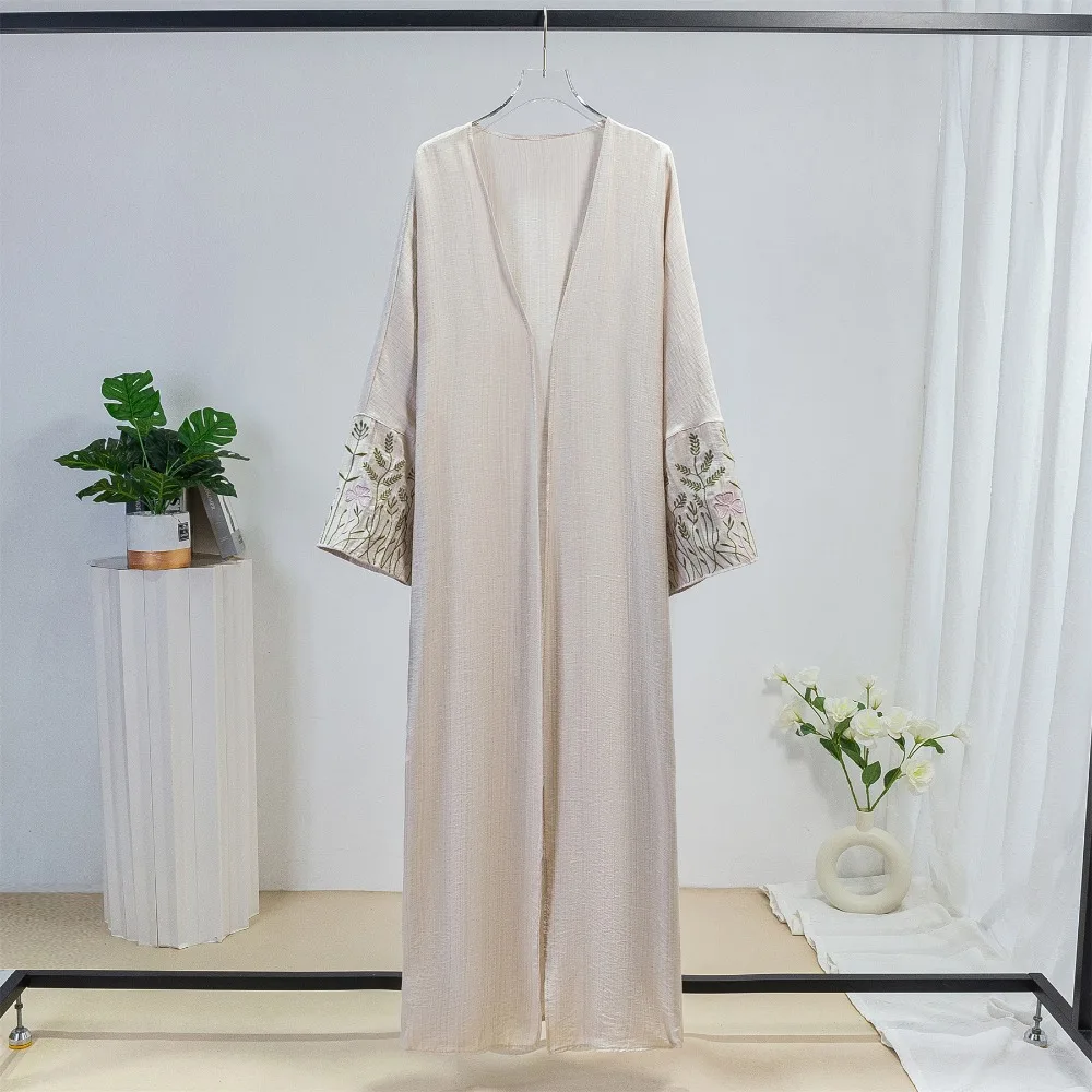 

Muslim Embroidered Abaya Loose Kaftan Dress Traditional Festival Islamic Long Sleeve Robe Spring 2025