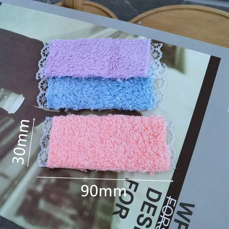 3Pcs Set Dollhouse Mini Lace Towel Model Dollhouse Bathroom Decor Kids Pretend Play Toy DIY Ornament Accessory