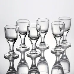 6pcs Wine Cups Set 10ml Shot Glass Transparent Drinkware Tall Foot Small Capacity Goblet Liquor Spirits Glasses Drinking Cups