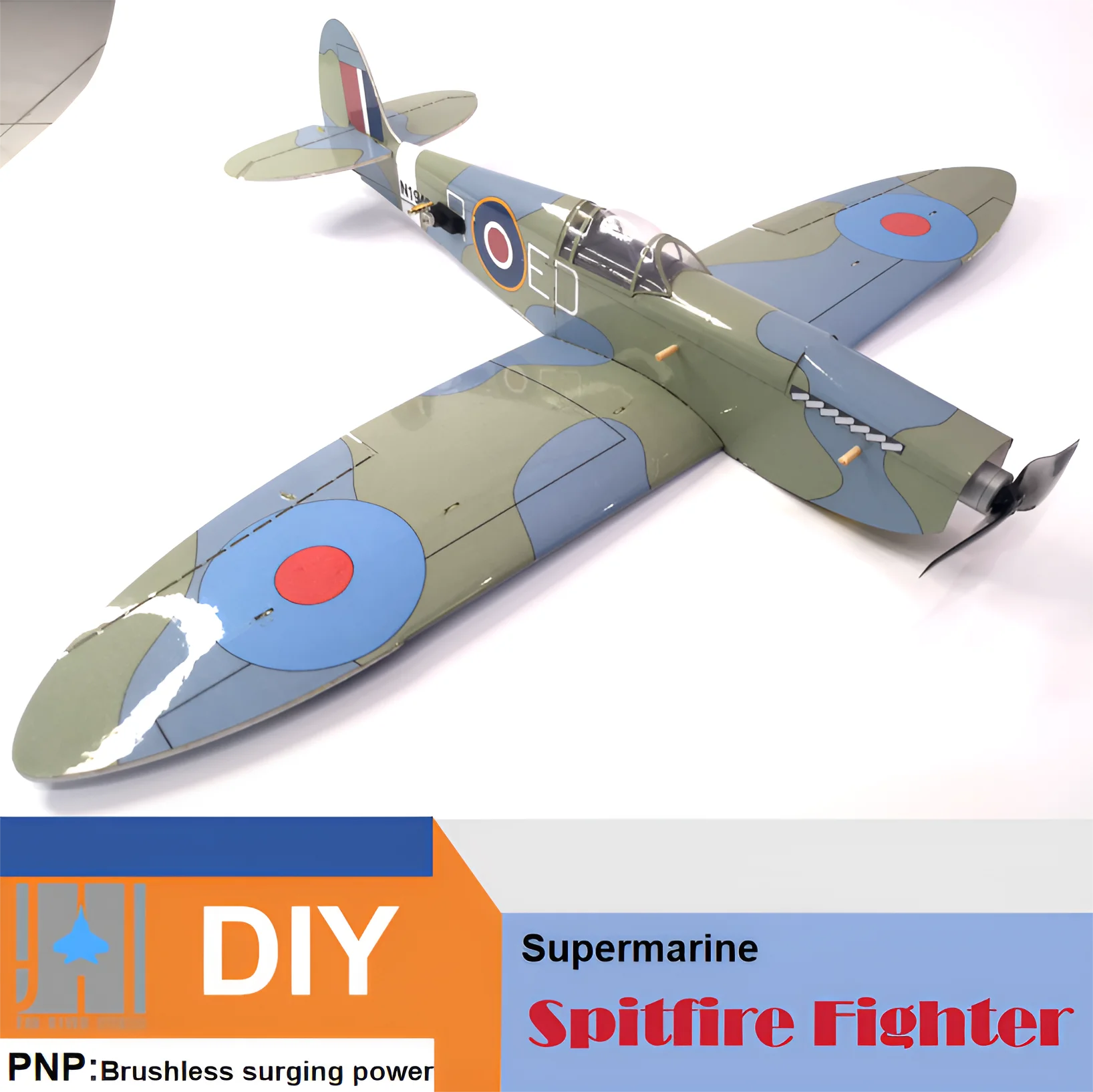 

Mini Model Spitfire Fighter Brushless Electric RC Small Airplane Desktop Decoration DIY Fixed Wing Image Real Machine