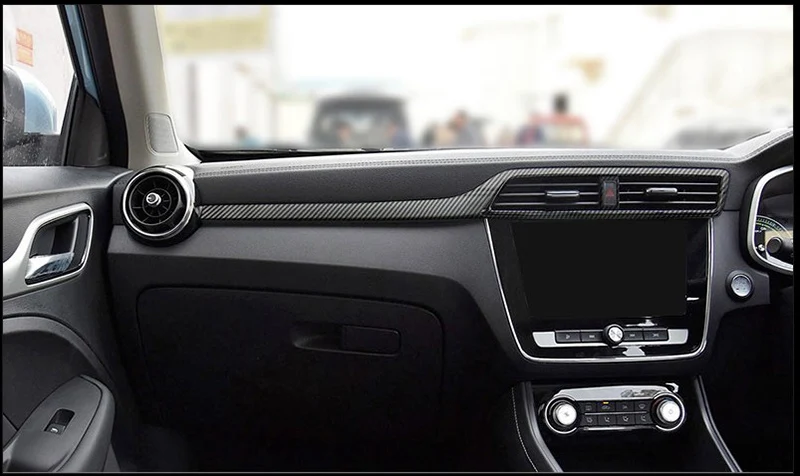 For MG ZS 2017-2023 Carbon Fiber Style Modified Central Control Instrument Air Conditioning Outlet Special Decorative Frame