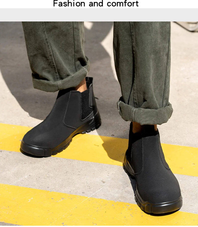 Wasserdichte Lederschuhe für Herren, rutschfeste, unzerstörbare Schutzstiefel, leichte Sicherheitsarbeitsschuhe für Herren, unzerstörbar – Detail 13