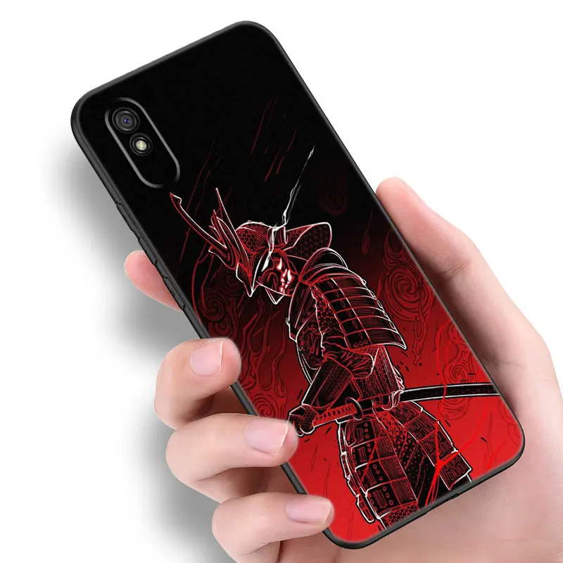 Red Sun Japanese Anime Black Phone Case For Redmi 10 Prime A1 A2 Plus K30 K40 Gaming K60 Pro 9 9A 9C 9T 10A 10C 12 12C 13C