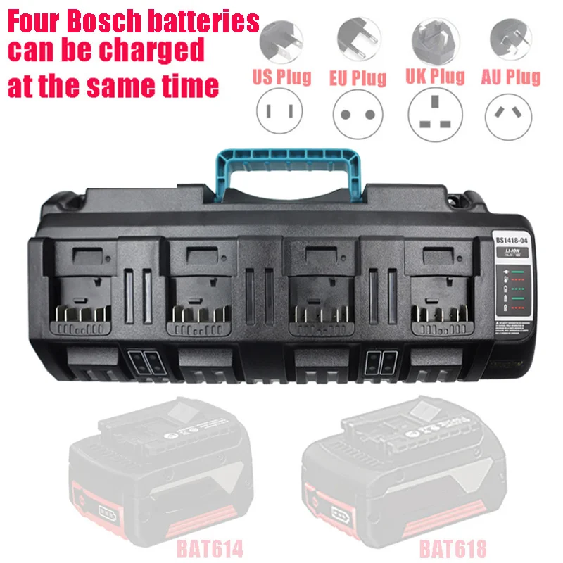 4 Port Li-Ion Battery Charger For Makita For Bosch For Dewalt For Milwaukee 14.4V 18V 20V DC18SF DCB104 BS1418  BL1830 AL1860