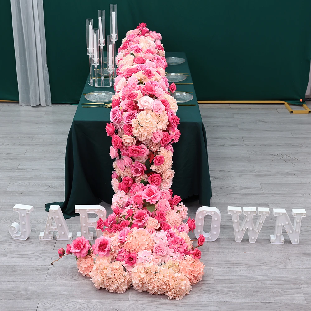 Party Decor High Quality Flower Arrangements Wedding Decoration Centerpieces Tables Flower Red Rose Fleur Artificielle HY2300