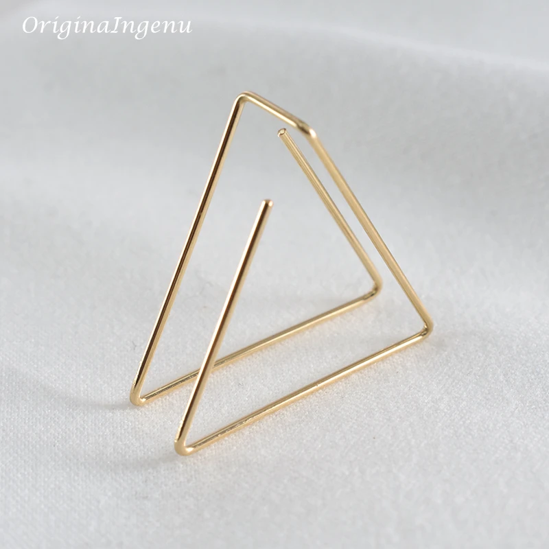 Triangle Earrings Handmade Minimalist Jewelry Gold Filled 925 Silver Brincos Orecchini Oorbellen Pendientes Earrings for Women