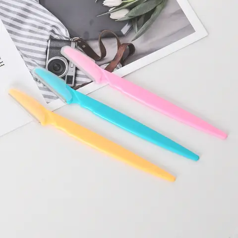 3/4/10Pcs 눈썹 트리머 블레이드 면도기 휴대용 얼굴 면도기 눈썹 제모 제모 커터 안전 면도기 여성 메이크업