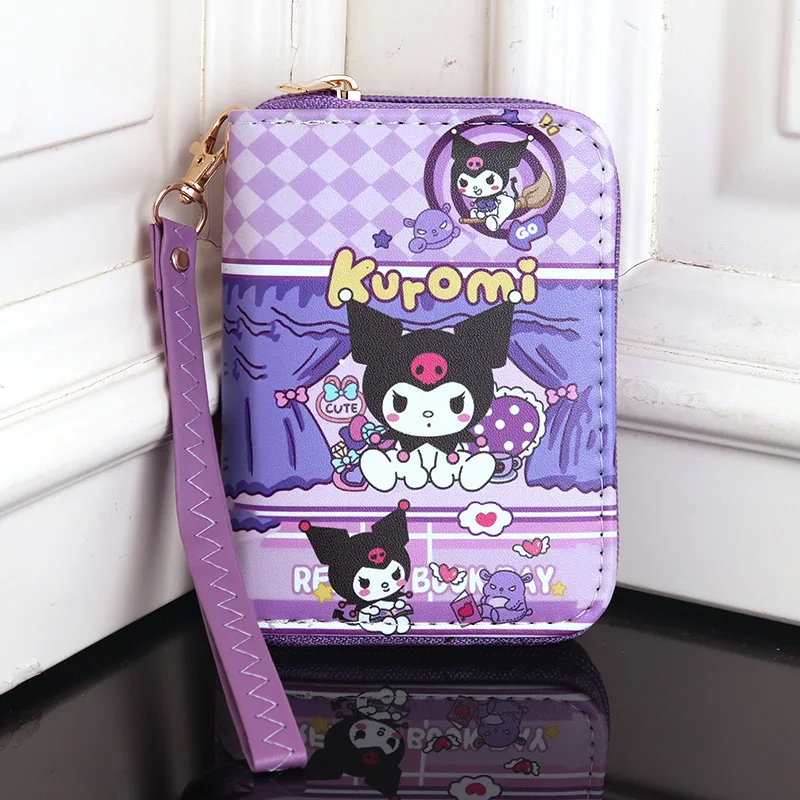 Kawaii Sanrio Coin Purse, Kuromi Desenhos Animados, Bonito, Impressão, Armazenamento, Portátil, Pequeno, Carteira, Bolsa, Meninas, Presentes de Natal