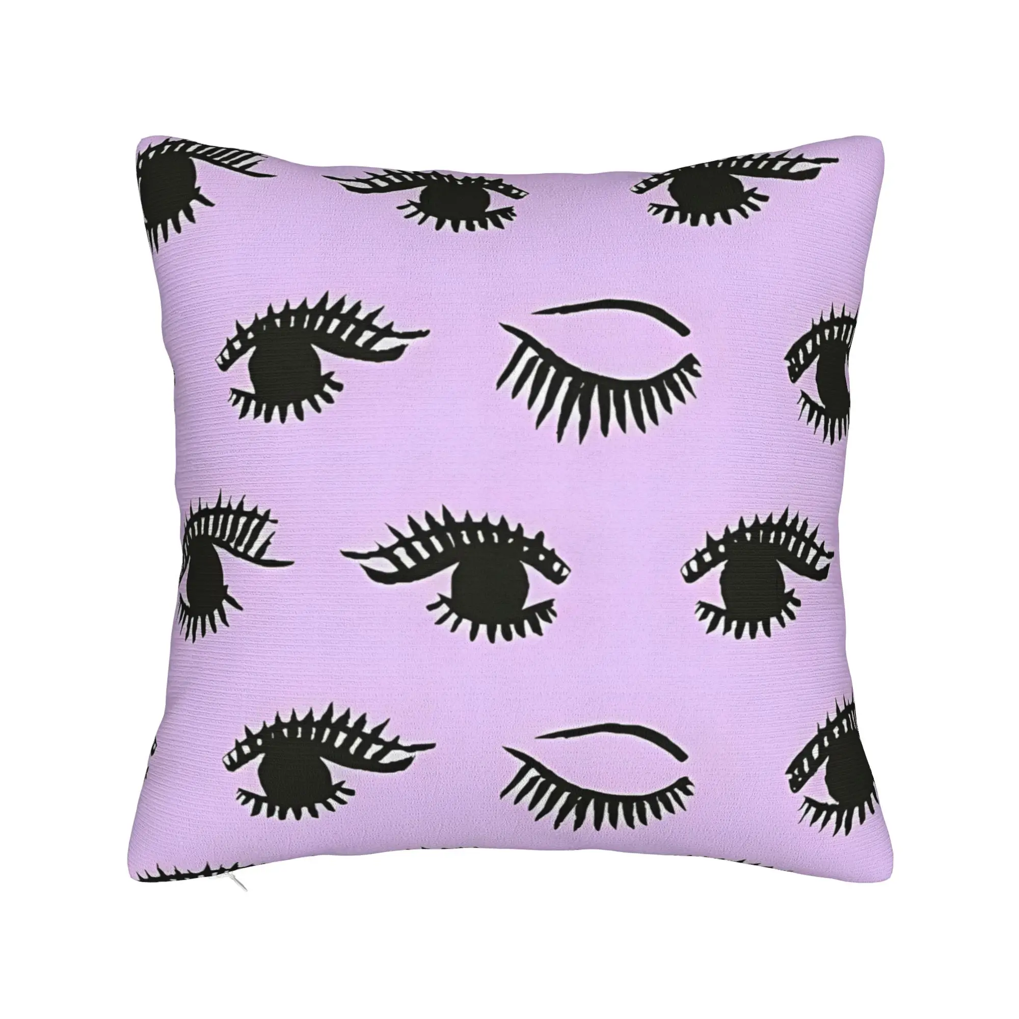 Pillow Case Eyelash Velvet Print Beauty Glam Closed Eyes Print  Pillow Cover For Sofa Bedroom Home Decor Funny Pillowcases
