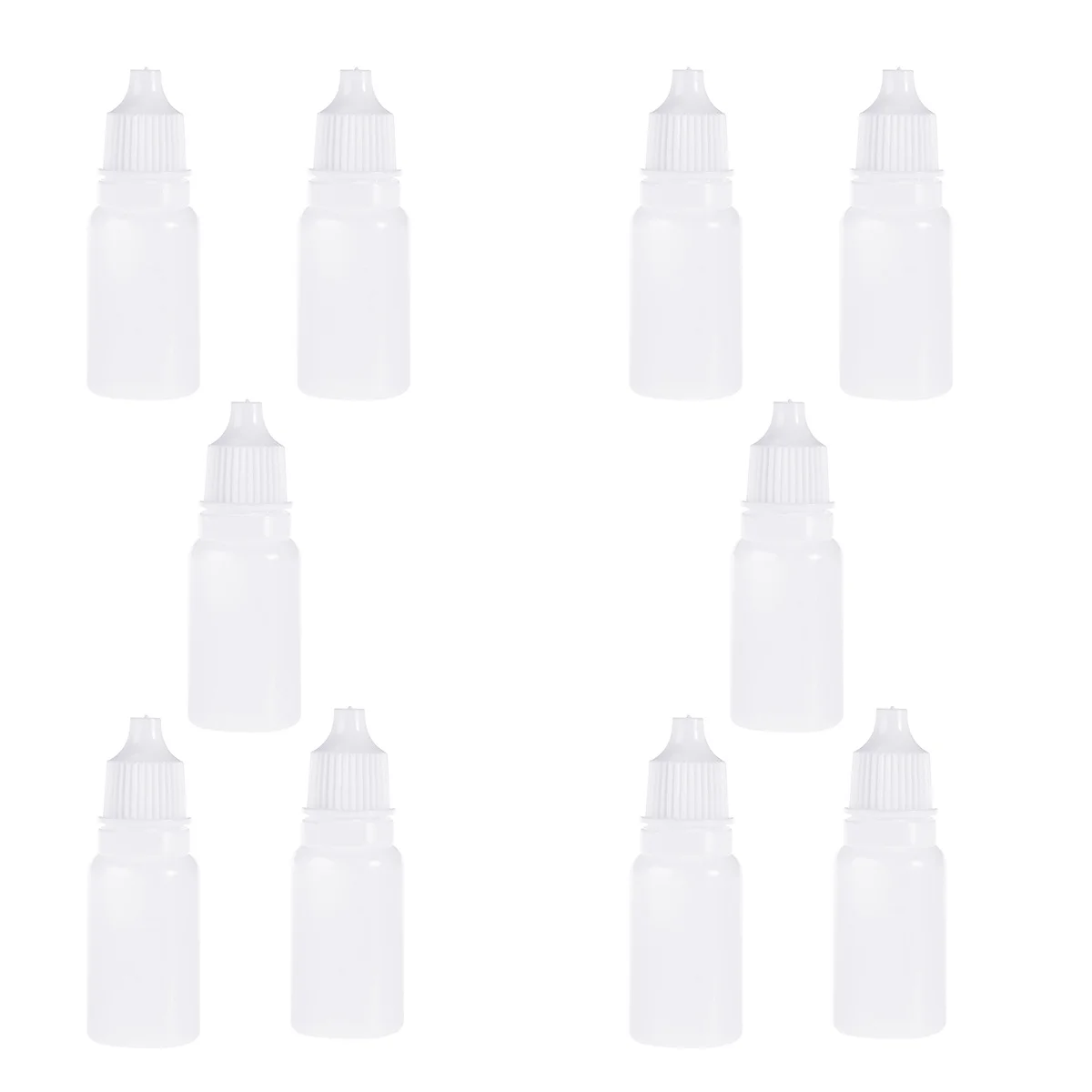 10Pcs 10Ml Empty Eye Liquid Bottle Squeezable Dropper Container Sterilizable Storage for Light Oils Paints Essences Eye Drops