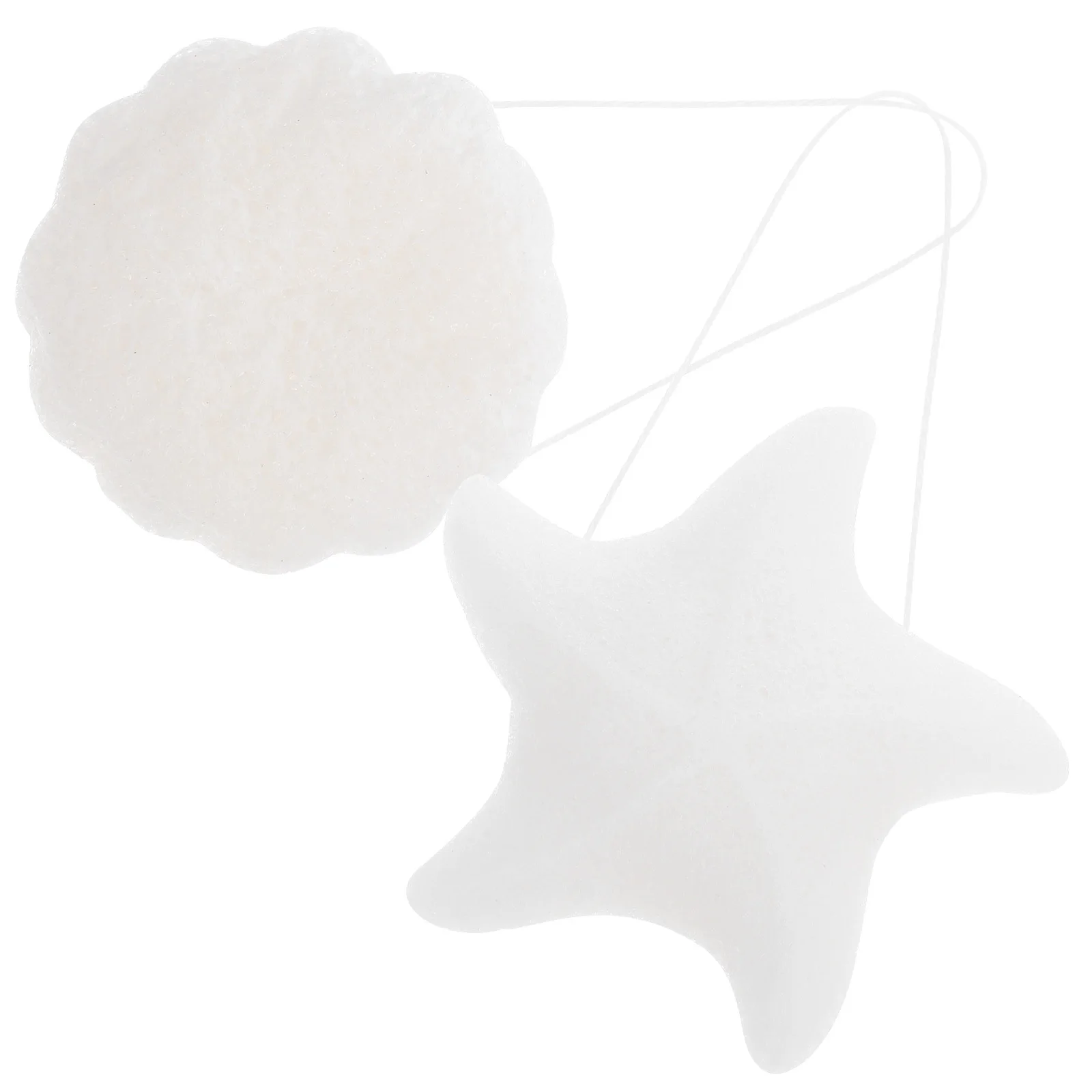 

2Pcs Bath Sponges Soft Konjac Sponge Shower Sponge for Bathing Cute Star Flower Design Durable