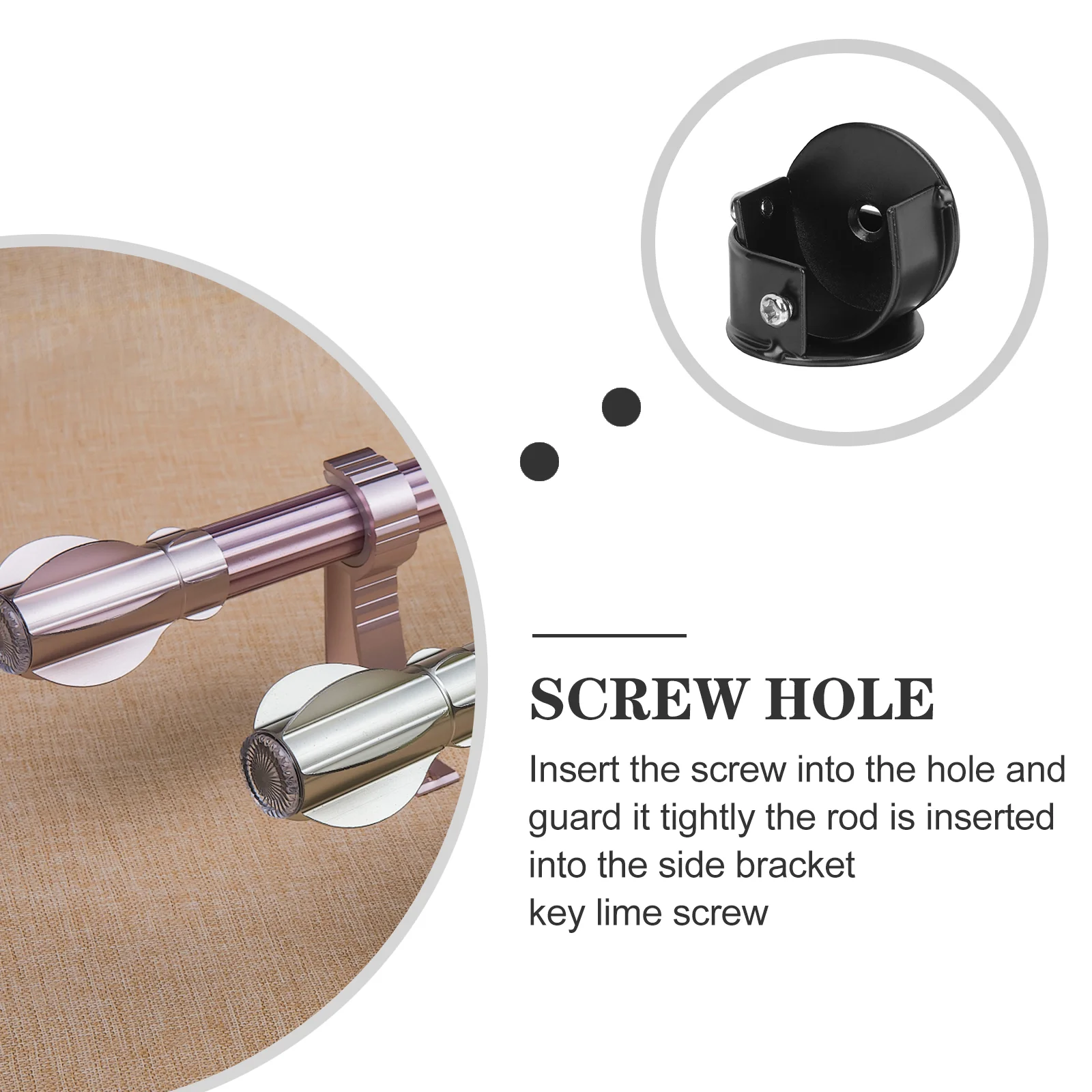 2 ชิ้นผ้าม่านอุปกรณ์เสริมวงเล็บสนับสนุนตู้เสื้อผ้าบาร์ผู้ถือขาตั้งโลหะผสมฮาร์ดแวร์ซ็อกเก็ต Racks รองรับเสา