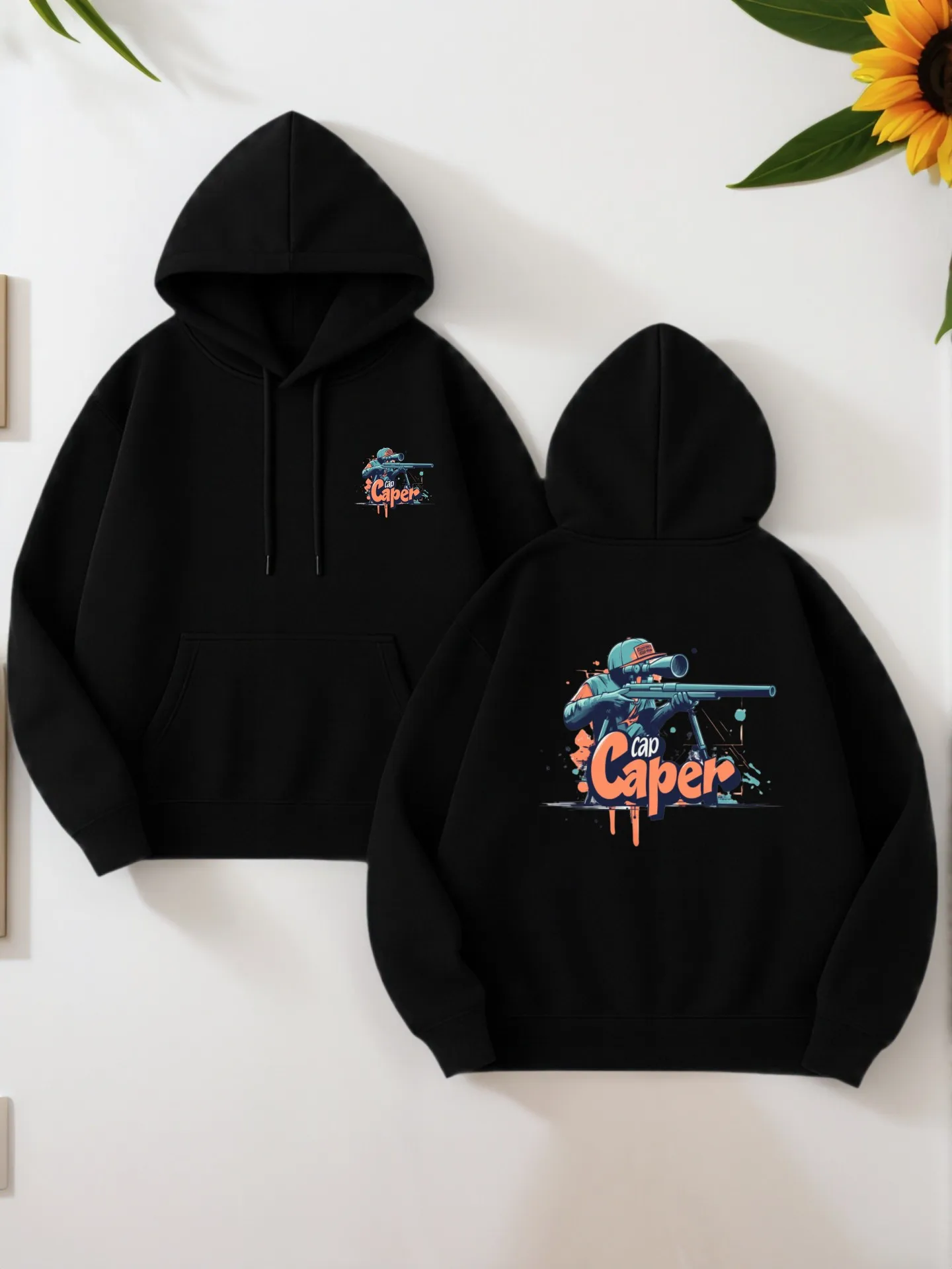 

Men's Hoodie, Casual Graphic Print, Fleece Lined, For Everyday Wear, For Men