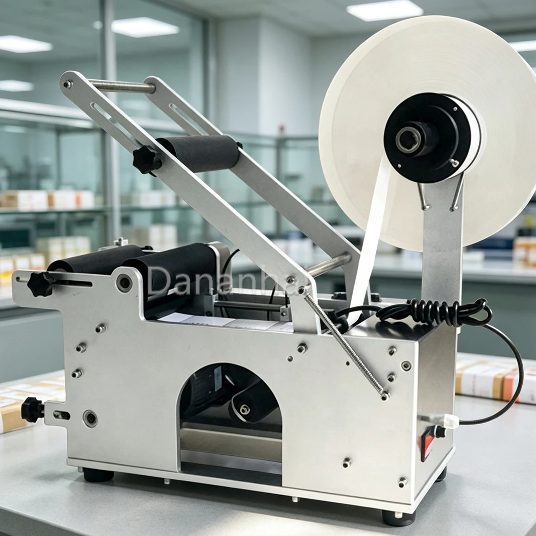 Semi‑Auto Round Can Labeling Machine Sticker Label Applicator for Beverage Cosmetic Bottle Packaging Tool