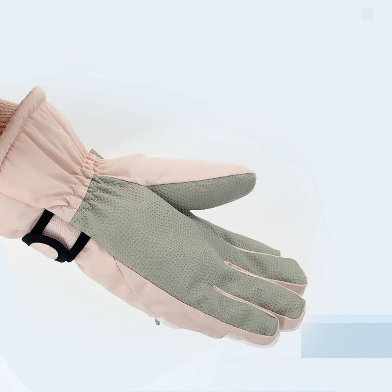 Guantes de dibujos animados para niños, manoplas gruesas y cálidas de esquí de invierno, de cinco dedos, a prueba de viento, accesorios de nieve