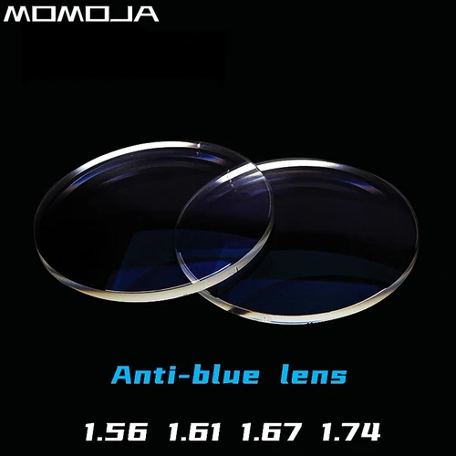 Imagen 1 del producto MOMOJA 1,56/1,61/1,67/1,74 HD asférico antiarañazos antirreflectante miopía hipermetropía prescripción lentes anti-luz azul 1 par