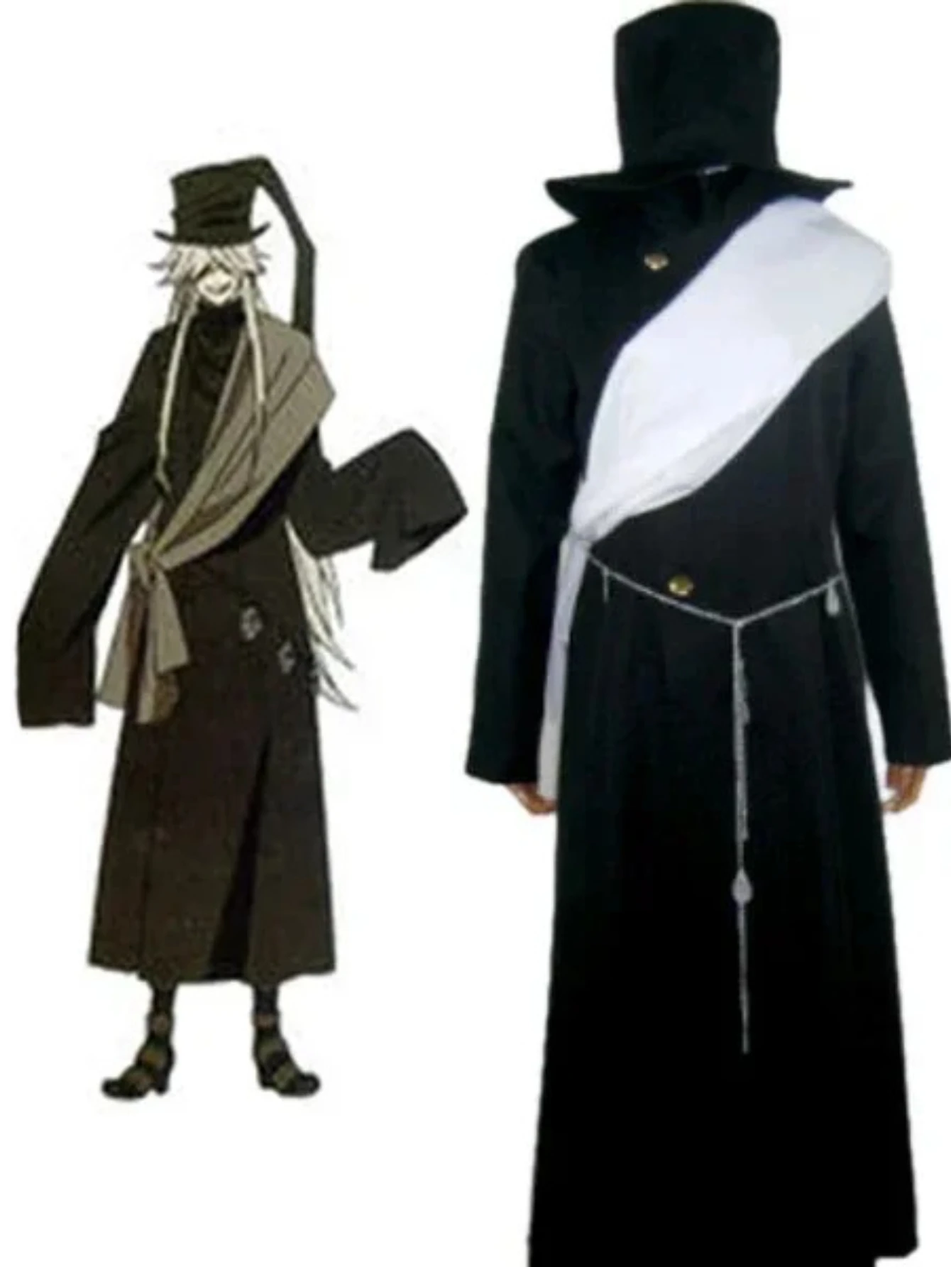 

Black Butler Undertaker Cosplay Costume Kuroshitsuji Grim Reaper Full Set High Quality