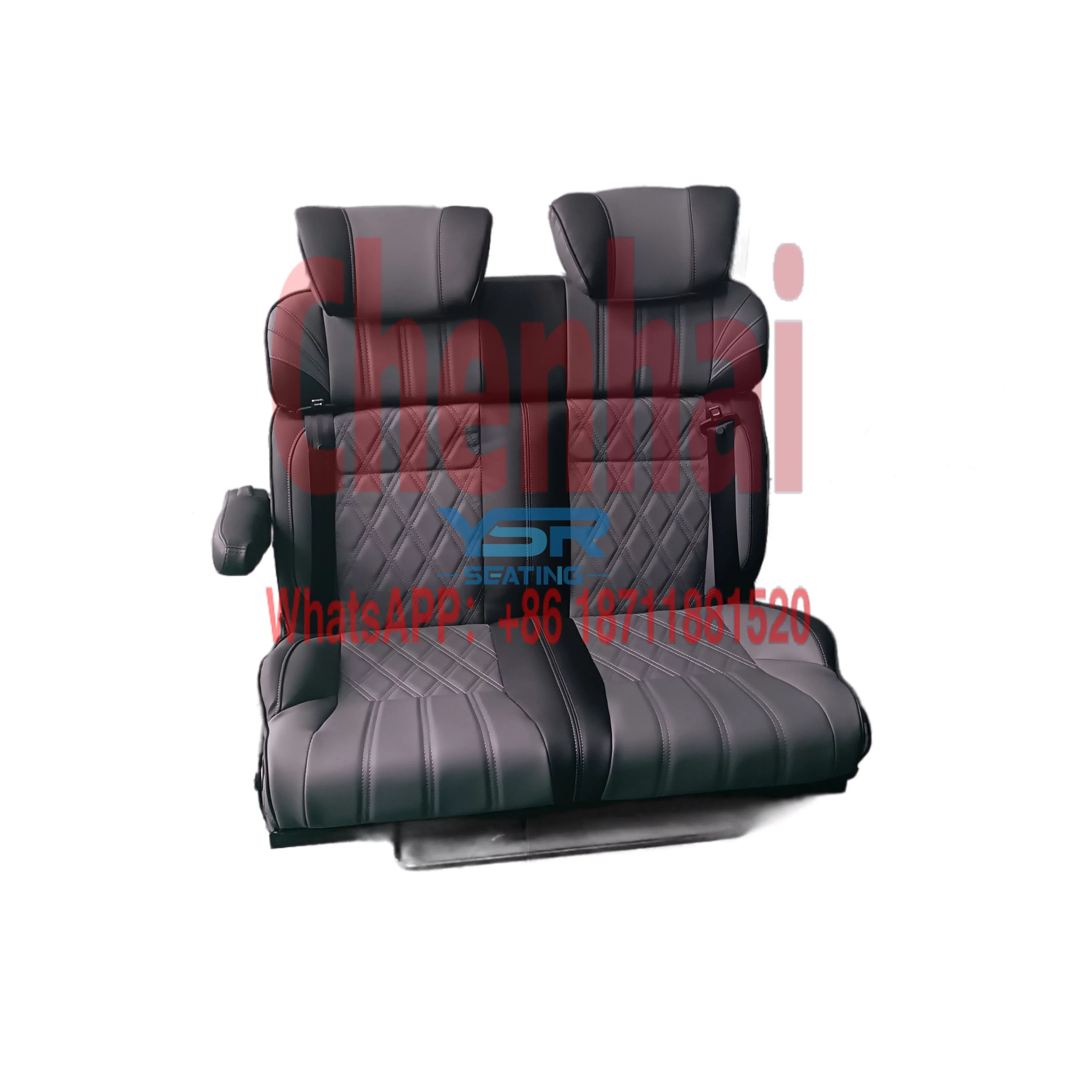 CustomizedLeather RV folding double caravan seats for the camper-van bed seating with rotatable 180 reclining bus seat  RV Sofa 