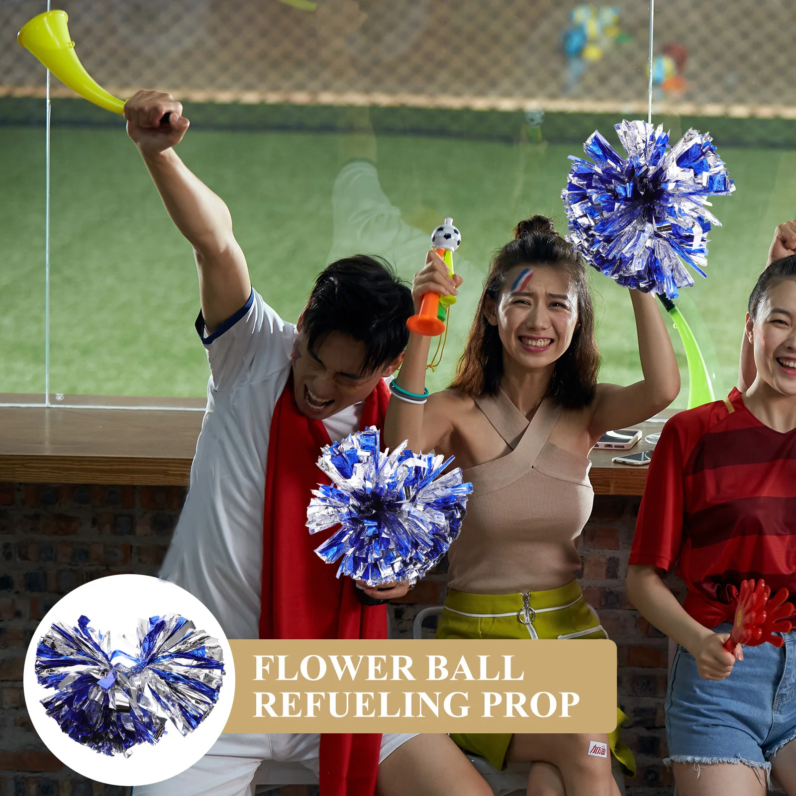 

Medium Size Pink Gold Mix PE Material Durable Reusable Gymnastics Cheering Props Hand Flower Accessories Event