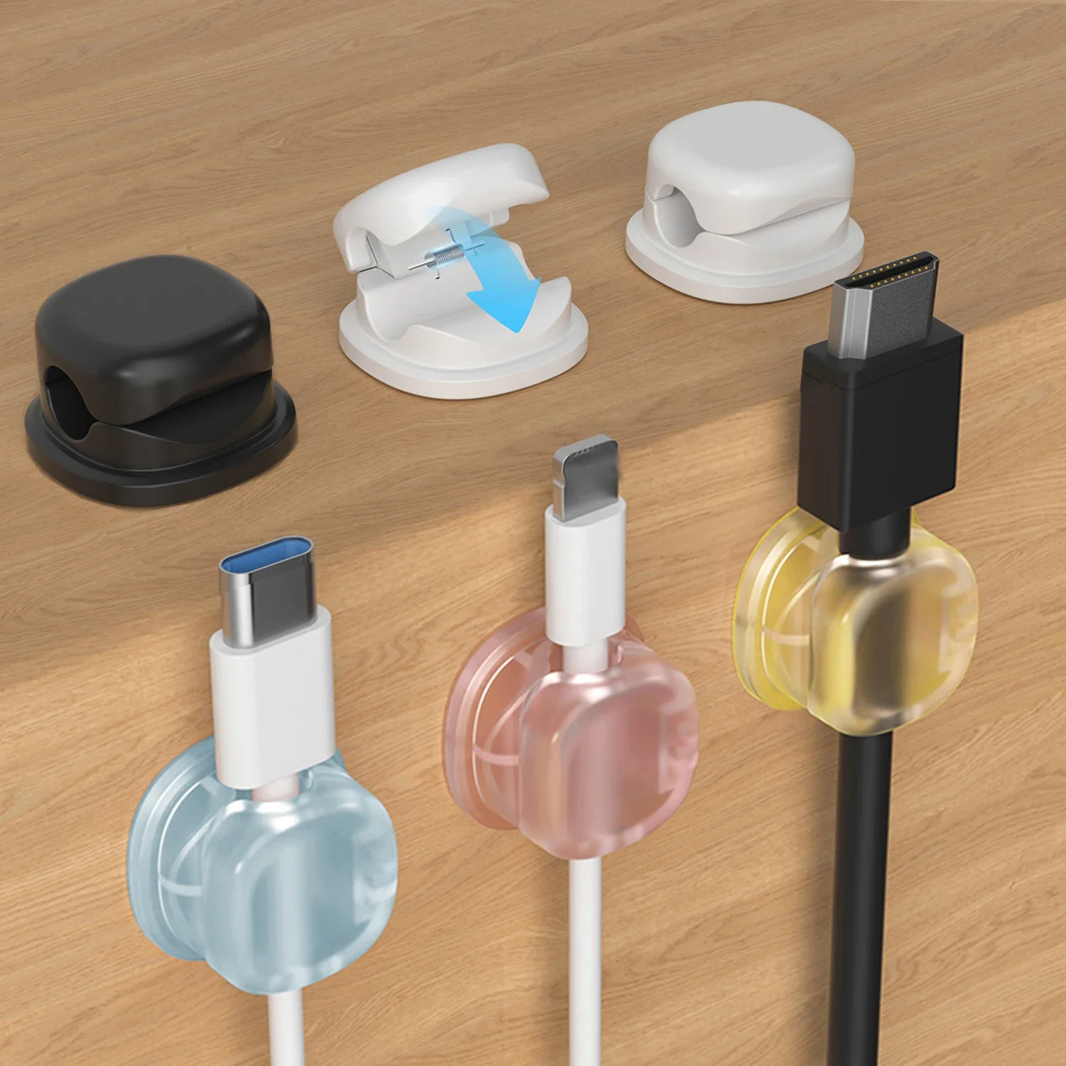 Clips de câbles de téléphone magnétiques, support de cordon sous le bureau, gestion lisse, organisateur de câbles de cuisine et de bureau, 3/6 pièces