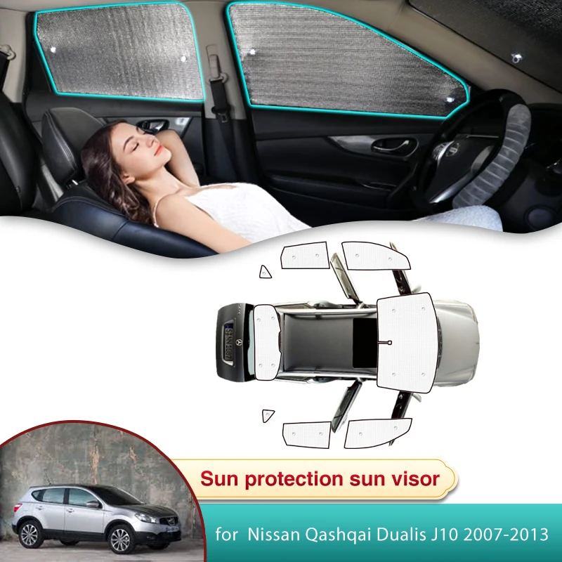 Car Sun Shade for Nissan Qashqai Dualis J10 2007 2008 2009 2010 2011 2012 2013 Sunshade Windshield Side Window Privacy Shading