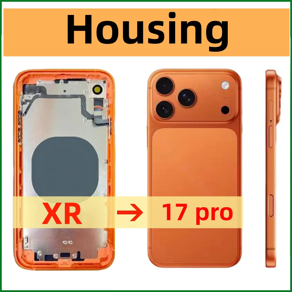 iphone-xrを17proに改造するdiyハウジング、バッテリーミッドフレーム交換、xrを17proのような背面カバーに、xrを17proのようなシャーシフレームに、xr～17pro
