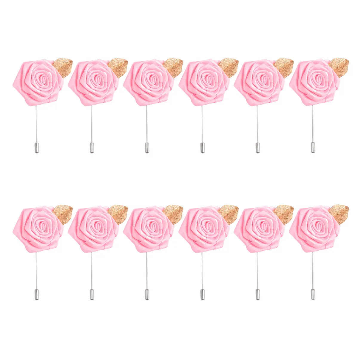 

12 Pcs Corsage Brooch Fabric Flower Breastpin for Women Suit Boutonniere Pins Tie Clothes Man Wedding Decor