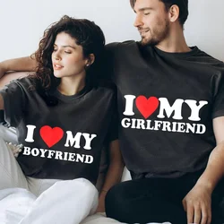 I Heart My Boyfriend Girlfriend Print magliette Harajuku Lovers Tee Shirt Unisex Summer Y2k Top Tees Oneck Sweet Couple T Shirt