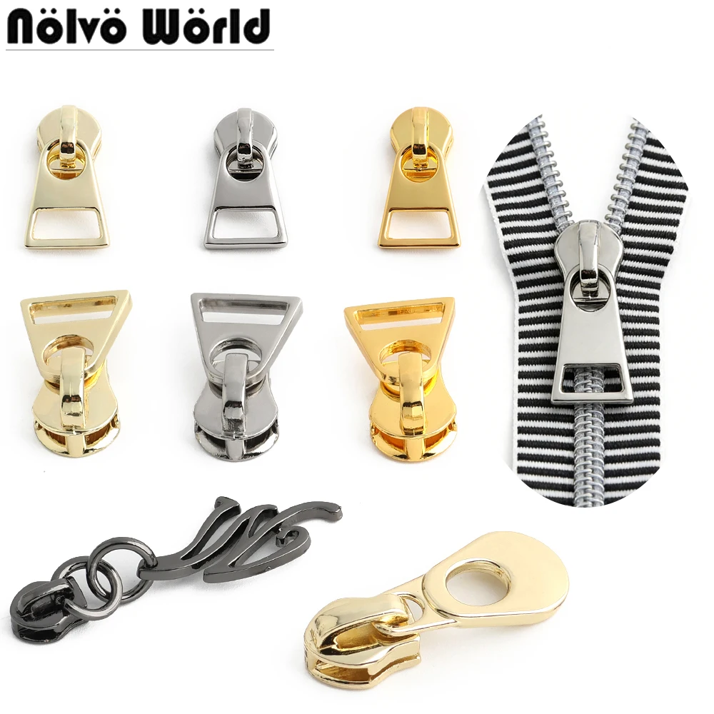 10/30/100PCS 3# 5# Metal Zipper Sliders For DIY Sewing Home Fabric Tape Coil Puller Head Bag Outerwear Decoration Accessories