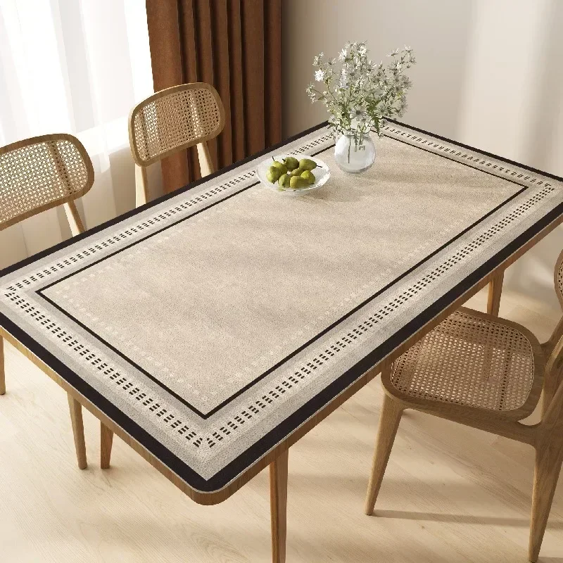 

Tablecloth Pvc Leather Waterproof Oil-proof Dining Table Mat Japanese Minimalist Style Home Decoration Tablecloths Can Be Wiped