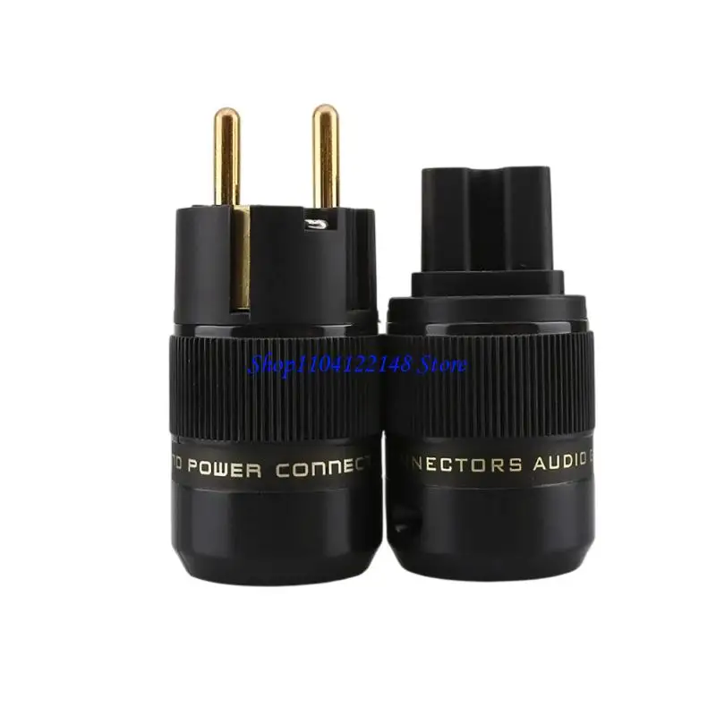 P9FA Professional Grade Gold Plated Europeans Power Plug For Auditory Equipment