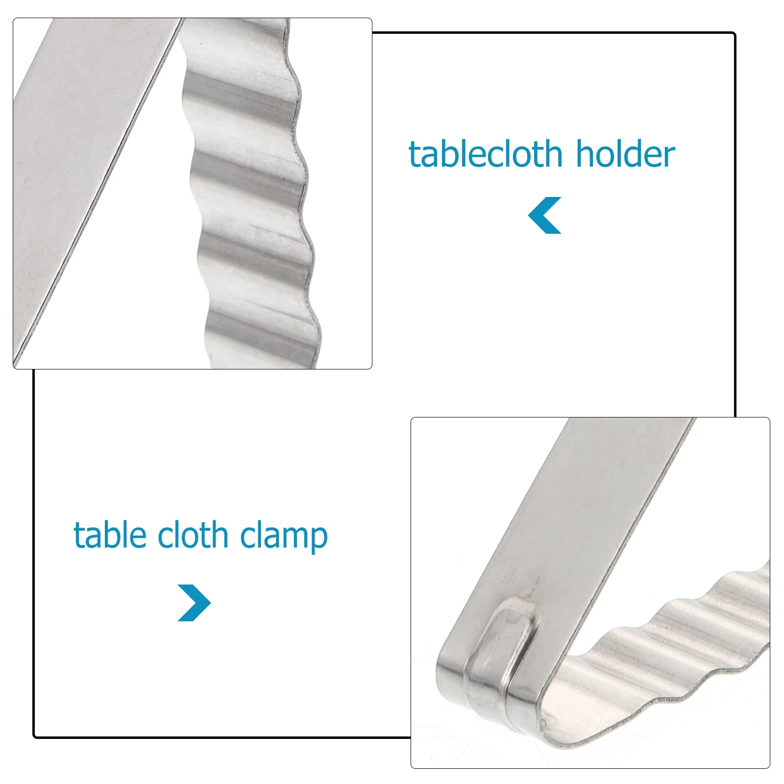 

12pcs Tablecloth Clips Stainless Steel Safe Long Life Outdoor Party Cover Holder Clamps Firmly Fasten Elastic Easy Use