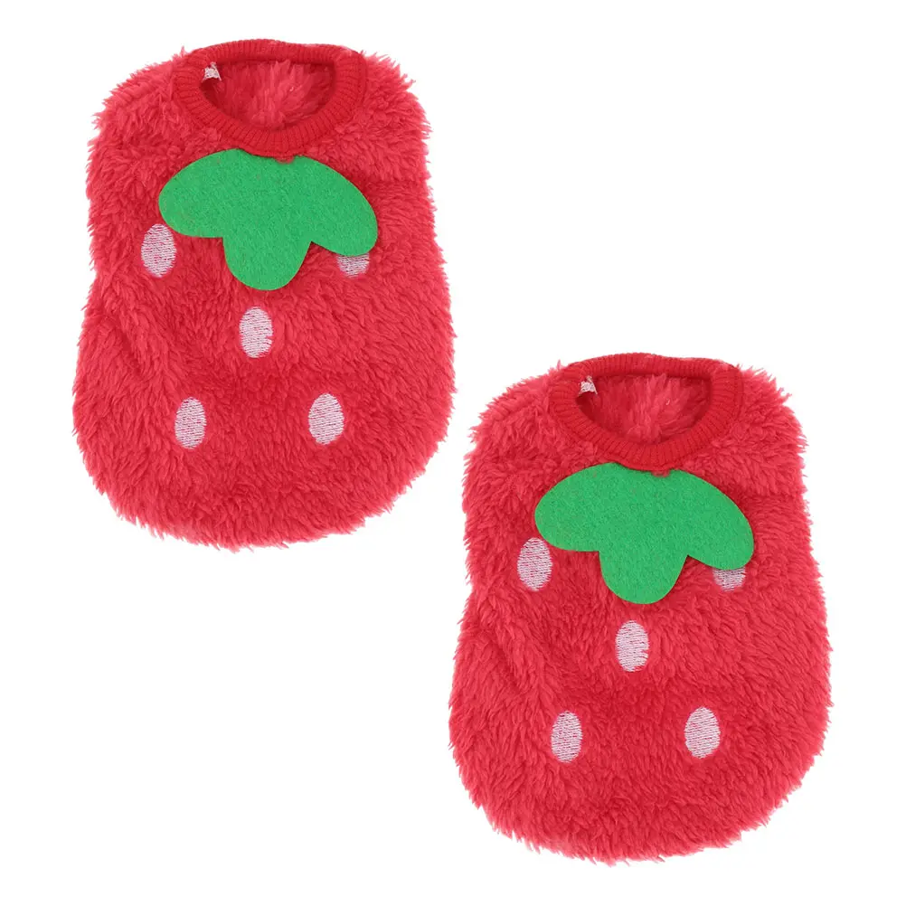 

2Pcs Pet Clothes Coral Fleece Winter Puppy Warm Clothes Small Dog Costume Supply Dog Dresses Puppy Apparel