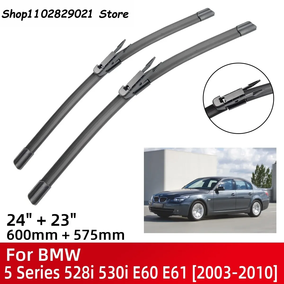 Front Wiper Blades For BMW 5 Series 520i 523i 525i 528i 530i E60 E61 2003-2010 Windshield Windscreen Window 24\