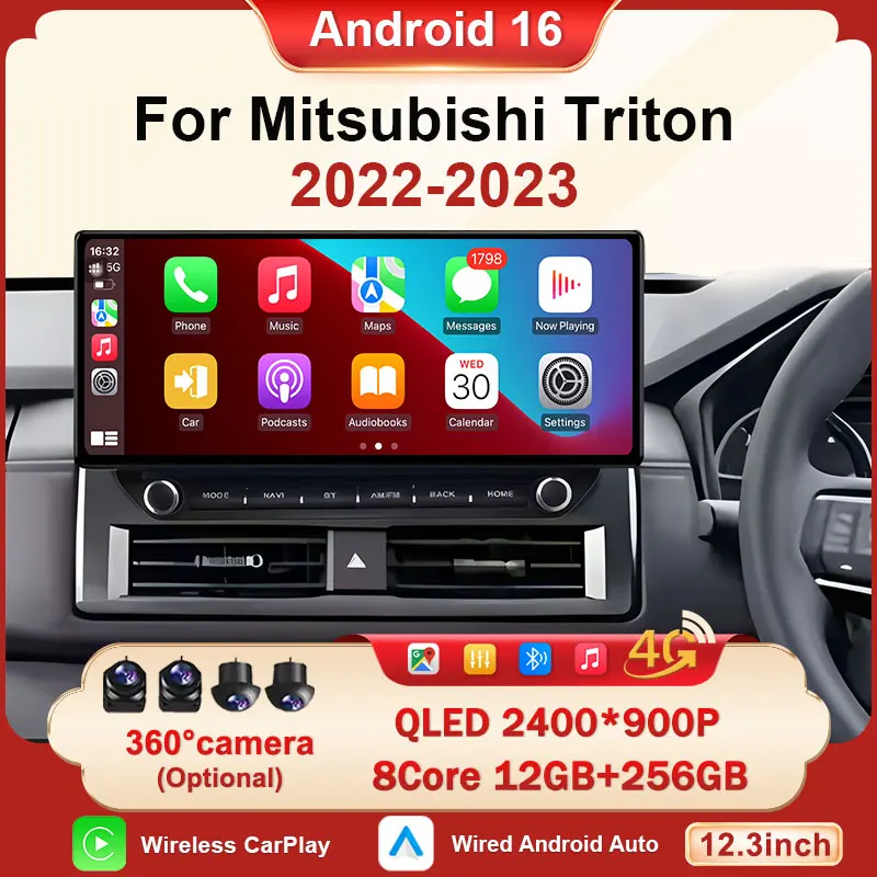 

Мультимедийные аксессуары для Mitsubishi Triton 2022-2023: GPS-навигация, Android Auto, беспроводной CarPlay, 4G, Bluetooth, автомобильная магнитола с 2K экраном, без 2 DIN.