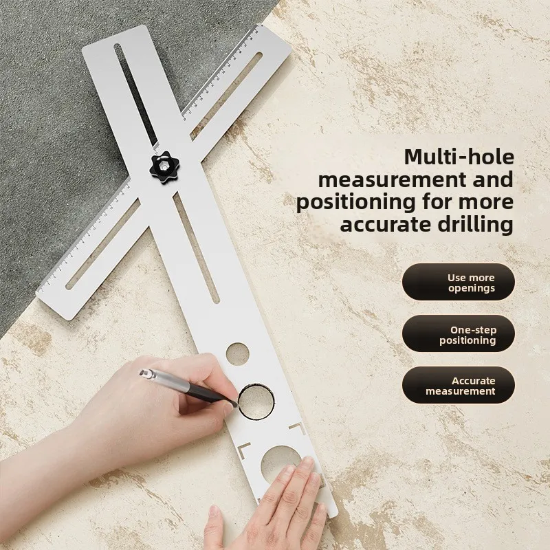 Adjustable Universal Tile Hole Positioner Stainless Steel Multifunctional Masonry Tile Installation Auxiliary