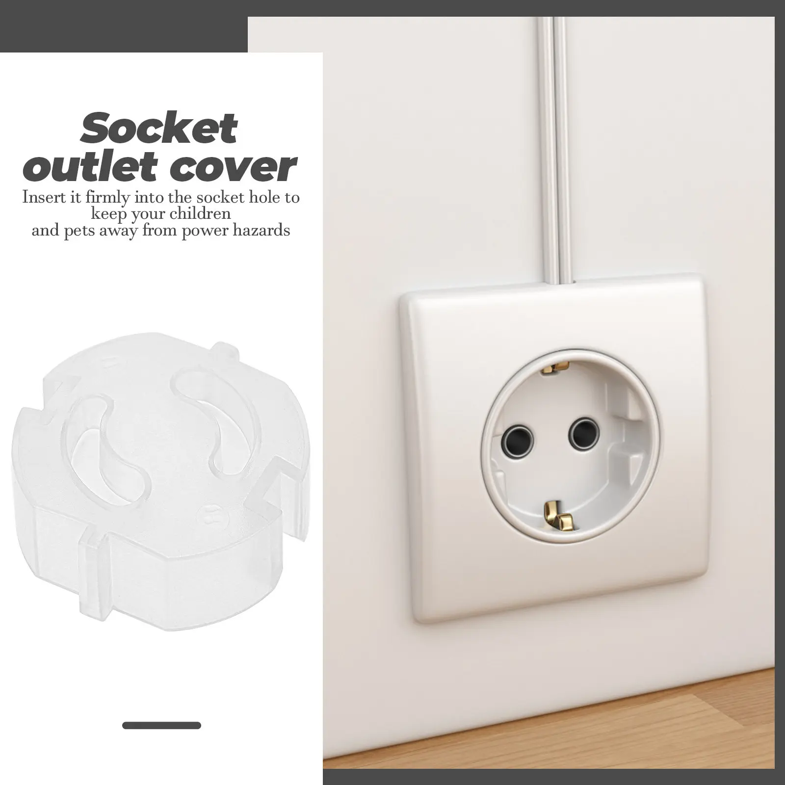 

20Pcs Baby Safety Outlet Covers Plastic Socket Protector Childproof Anti Shock Electrical Plug Lid Outlet Covers