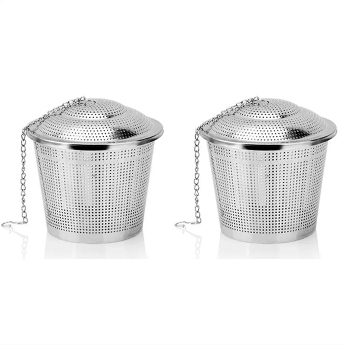 AA886~2pcs 304 Stainless Steel Tea Ball Strainer Mesh Infuser Filter Tea Leaf Spice Tea Strainer Boil Soup for Teapot