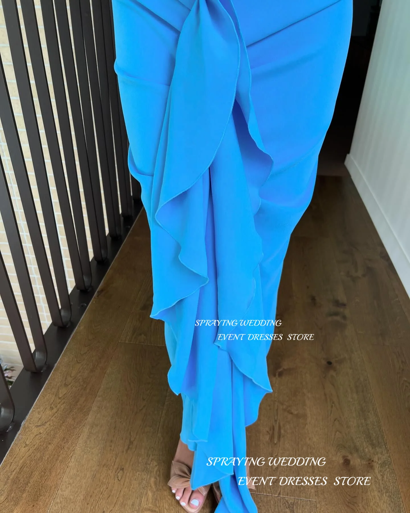 Éventuelles RAYING-Robe de soirée trompent sirène bleu foncé, robe de soirée longueur au sol, robe éducative pour femme, élégante