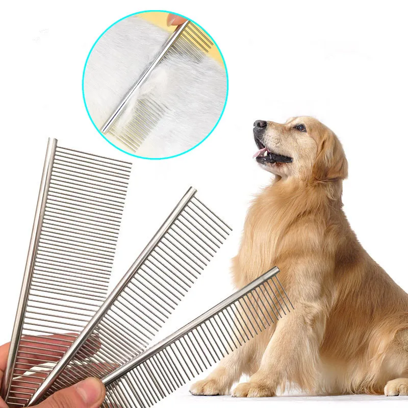 Dog Comb Massage Dog Brush Stainless Steel Combs for Dogs Hair Remover Pet Grooming Cat Hair Comb Cleaning Tools Pet Accessories