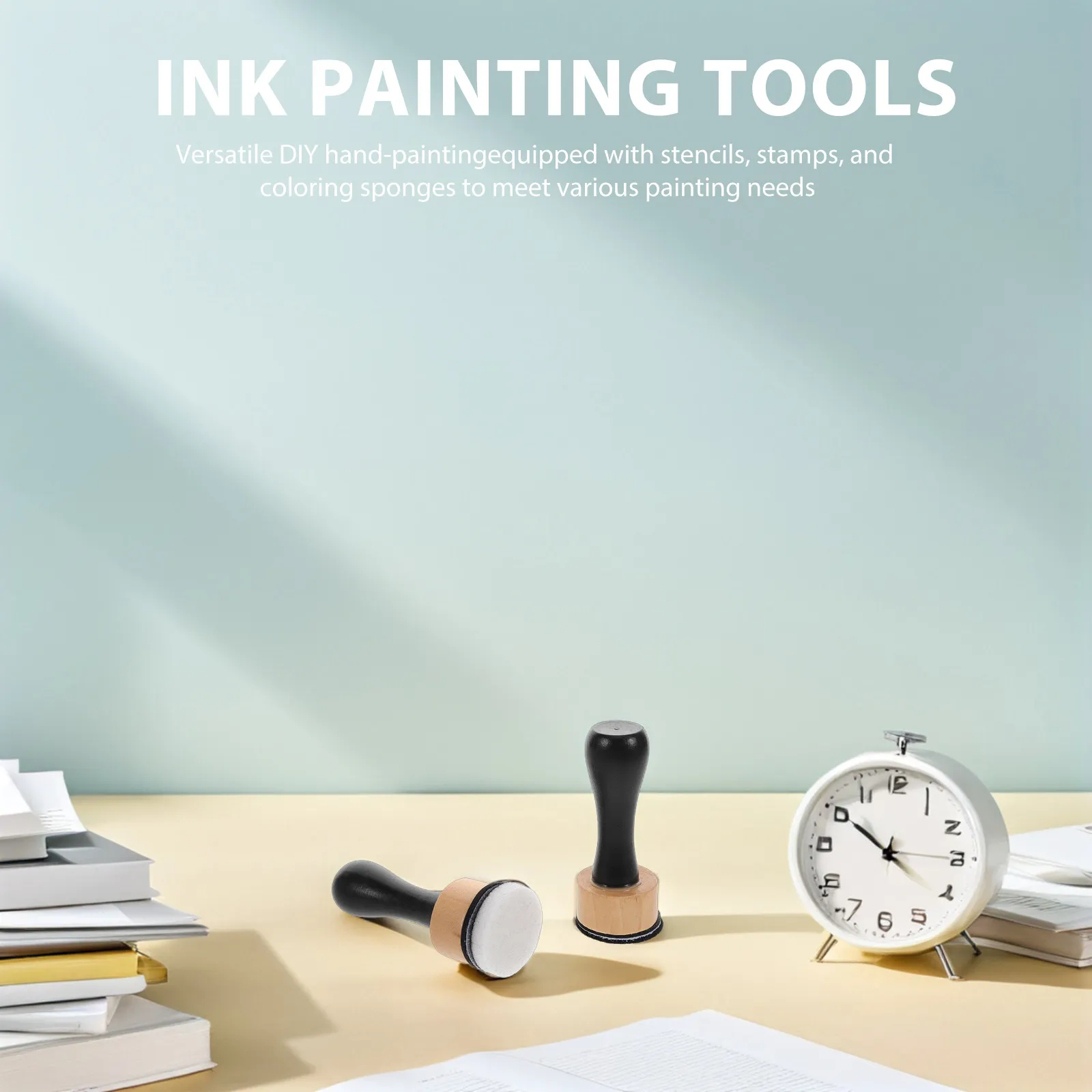 1Set Ink Painting Supplies Foam Sponge Brushes Stencils Stamps for DIY Ink Mixing Gouache Paint Blending Scrapbooking Tools