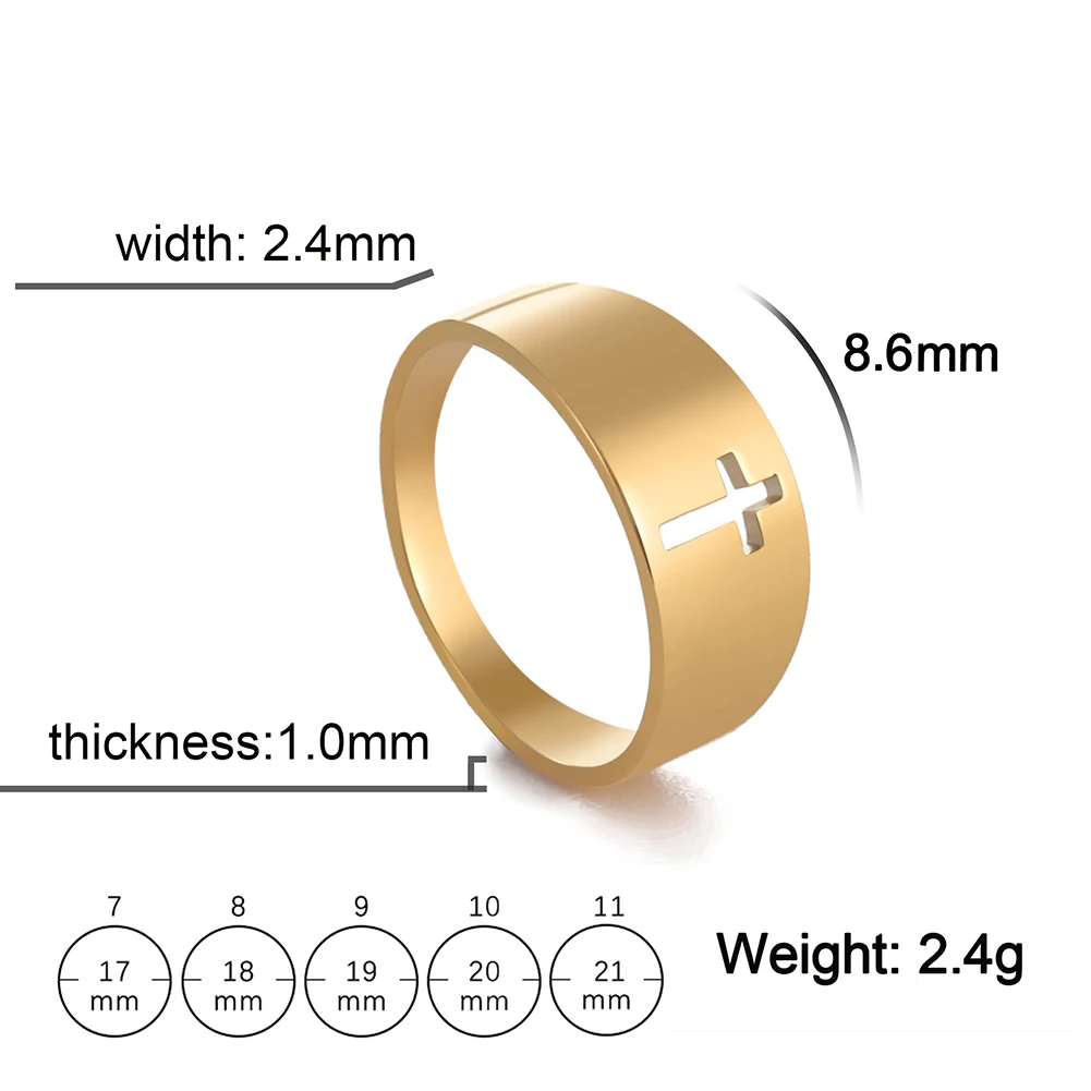 COOLTIME Gothic Kreuz Paar Ringe Edelstahl Silber Farbe Jesus Kreuz Fingerring für Männer Frauen Punk Schmuck Hochzeits geschenk