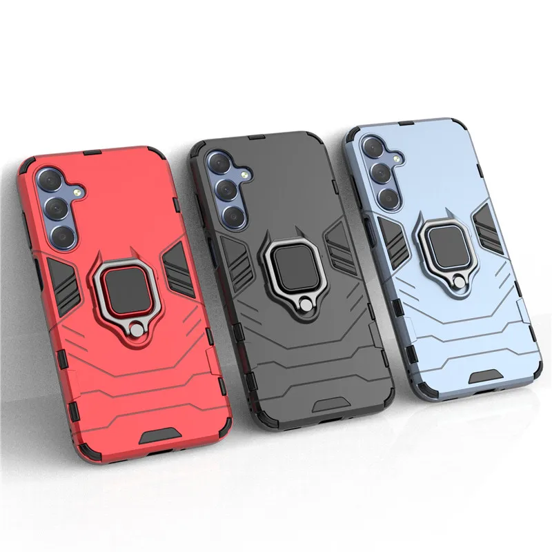 

For Samsung Galaxy M35 Case For Samsung M35 5G Cover 6.6 inch Armor Finger Ring Hard Shockproof Protective Bumper For Galaxy M35