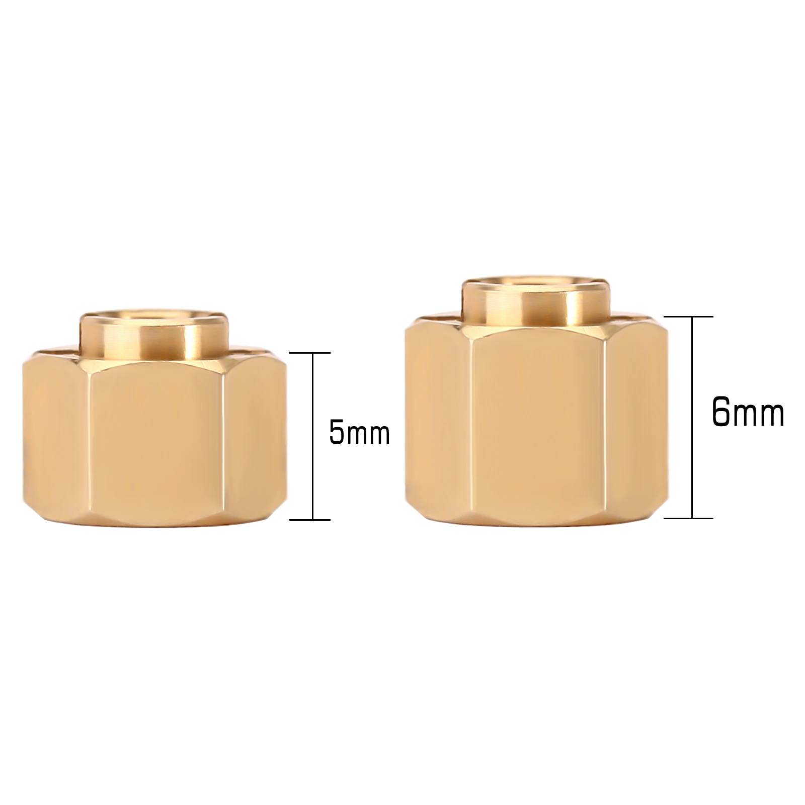 Hexagones de roue en laiton 10mm INJORA (x4) pour 1/18 TRX4M - 4M-02-10