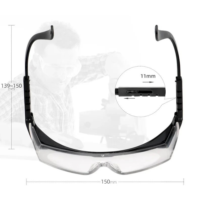 Gafas de seguridad para el trabajo, lentes de protección ocular antisalpicaduras de 1/2 piezas, a prueba de viento y polvo, para ciclismo