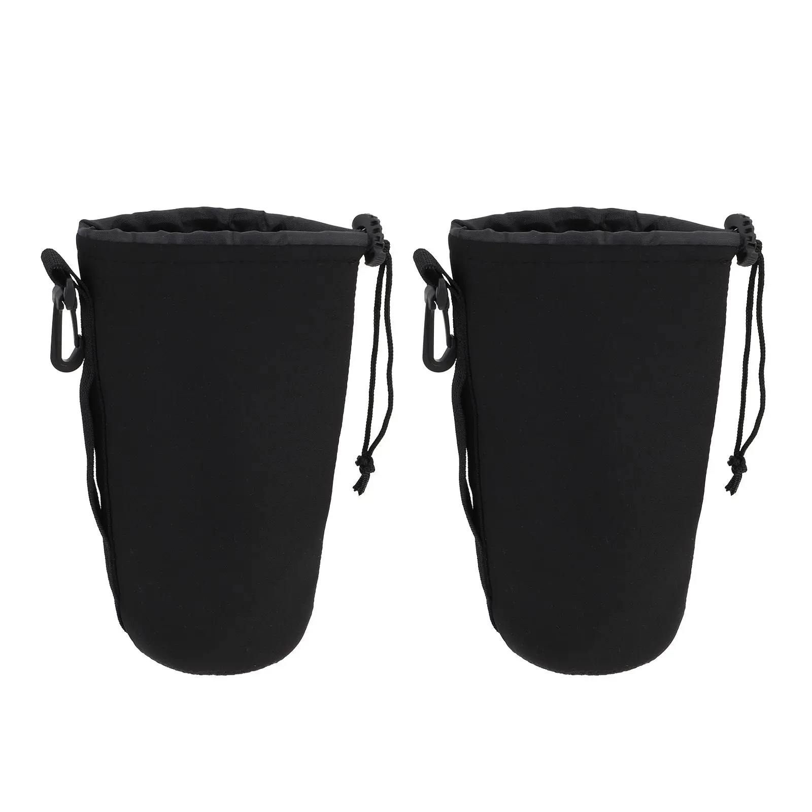 

2pcs Camera Lens Bag Padded Neoprene Drawstring Case 10cm Diameter 22cm Length Photography Accessories Portable Storage