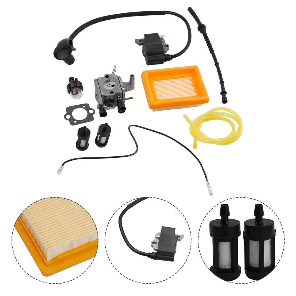 Carburetor Air Fuel Filter Ignition Coil For Stihl FS120 FS200 FS250 FS300 FS350 41341200603 41344001301 Trimmer Brushcutter