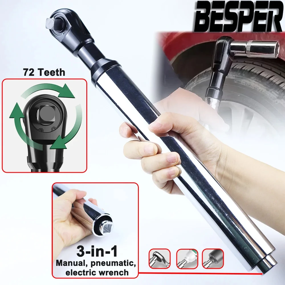 

72-Tooth Universal Ratchet Wrench – 3-in-1 Electric, Pneumatic & Manual , 1/2" Drive, Chrome-Vanadium Steel, for Auto Repair