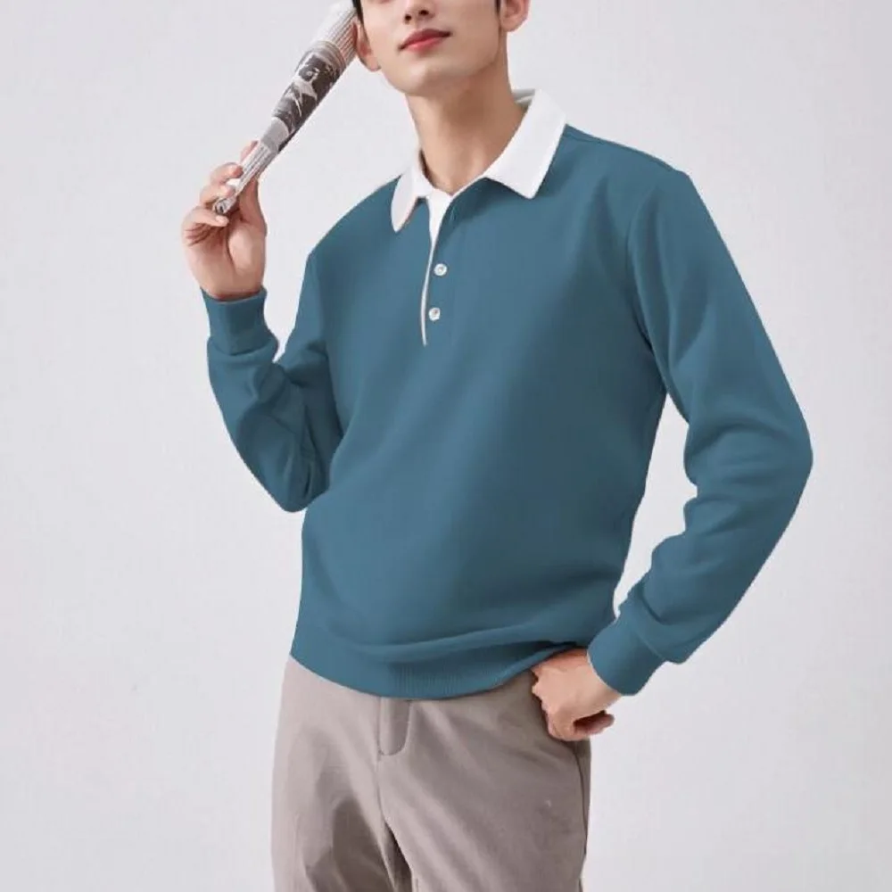 الربيع والخريف الرجال الأزياء طية صدر السترة الصوف بلون زر الرجال في الهواء الطلق الرجال البلوز شخصية الموضة